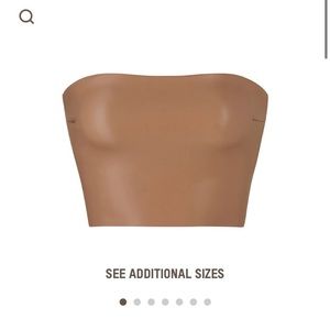 SKIMS M Sienna Faux Leather Tube Top with Removable Straps